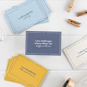 Afirmaciones diarias para el estrés y la ansiedad, Tarjetas de afirmación de preocupaciones, Regalos para aliviar el estrés de los niños, Tarjetas de afirmación imprimibles para el estrés de la ansiedad