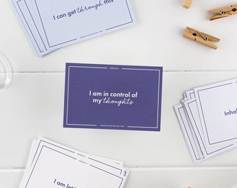 Tarjetas de Afirmaciones Imprimibles: Alivio de la Ansiedad, Tablero de Visión (Descarga Digital)