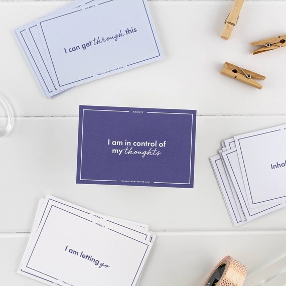 Printable Affirmation Cards: Anxiety Relief, Vision Board (Digital Download)