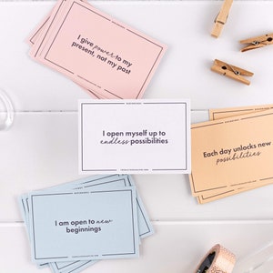 New Beginnings Affirmation Cards: 30-Day Printable Self-Care (Digital Download)