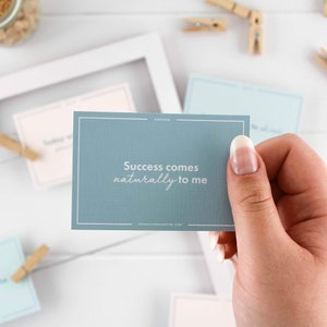 Soy un ganador Afirmaciones, Tarjetas espejo de afirmaciones positivas, Citas de éxito de pensamiento positivo, Baraja de cartas de afirmación de personas exitosas