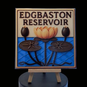 Edgbaston Reservoir – Hand-printed Ceramic Tile (6x6 inch)