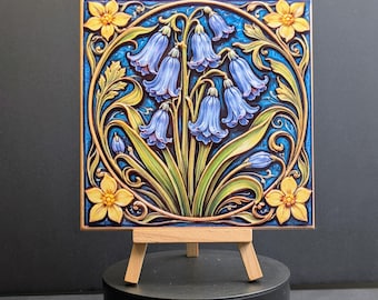 Bluebell Ceramic Tile – Arts & Crafts Style