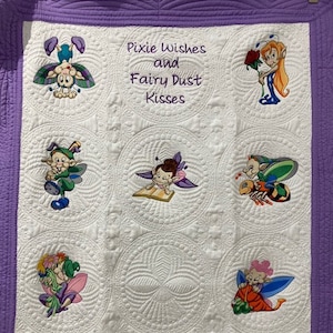 Fairy Quilt, Personalized Fairy Quilt, Baby Shower Gift, Nursery Quilt, New Baby Quilt, Heirloom Quilt, Personalized Heirloom Quilt