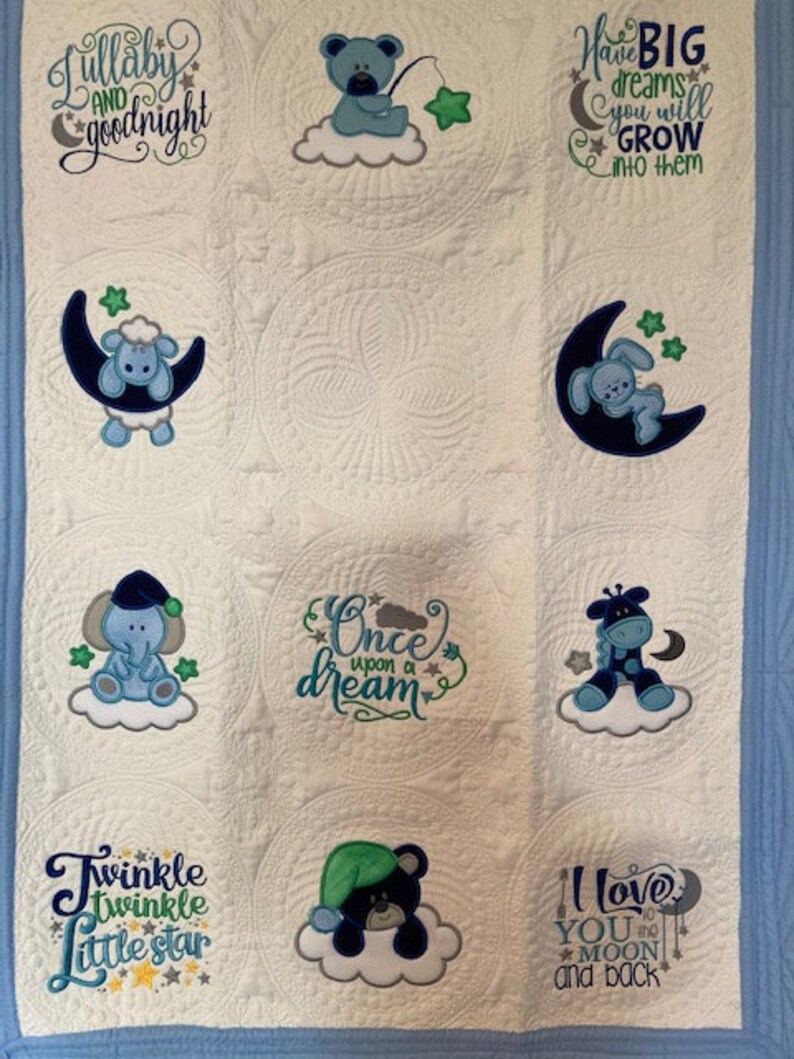 Baby Quilt, Nursery Rhyme Quilt, Baby Boy Quilt, Personalized Quilt
