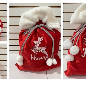 Personalized Santa Sack, Custom Santa Sack, Red Velvet Santa Sack, Christmas Sack, Gift Wrap Sack