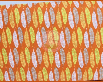 Lets go Feathers orange Camelot Fabrics Mijani