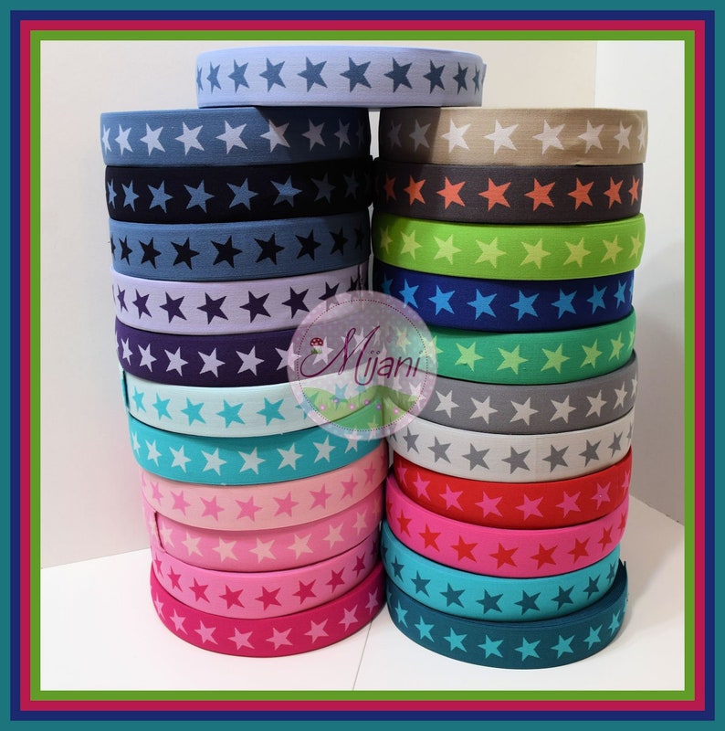Rubber band 40 mm star sand Offwhite 1 m Mijani star Band