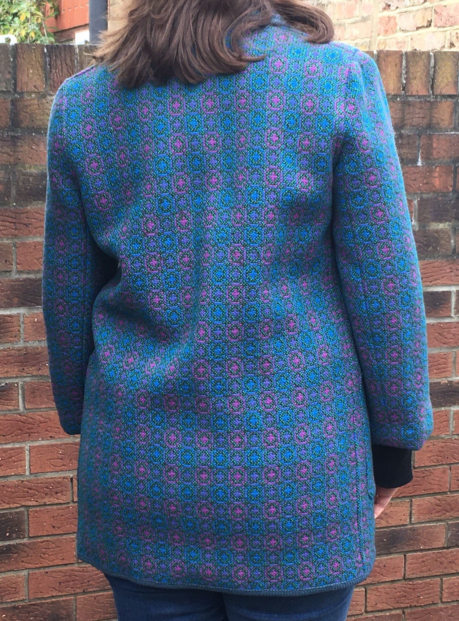Vintage welsh wool tapestry jacket coat blue turquoise Etsy