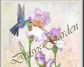 Flower Collage on Satin - Iris
