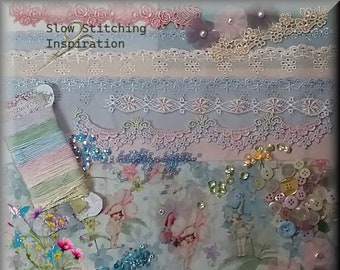 Embroidery Pack Hand Stitching Slow Stitching Embroidery Inspiration Altered Art Gift Australian May Gibbs Floral Themed Quilting Patchwork