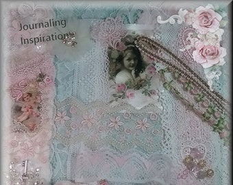 Journaling Inspiration Pack, Shabby Chic, Pinks, White, Ivory Lace Snippet Piece Lace Journal Embellishments