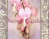 Flower Collage on Satin - Bleeding Heart