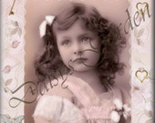 Satin Vintage Collage Girl Shabby Chic Theme Art Fabric Print Textile Arts