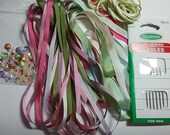 Silk Ribbon Pack Mixed 4 mm 7 mm MPS 03 Beginners Pack Silk Ribbon Embroidery, Embroidery Supplies, Ribbon.