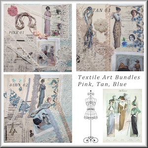 Kits de projets textiles vintage, couture lente, techniques mixtes