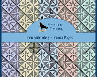 Linen Embroidery DIGITAL Journal Pages