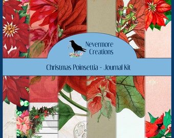Christmas Poinsettias DIGITAL Journal Kit