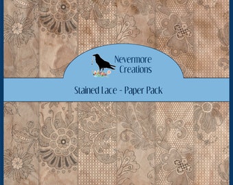 Stained Lace DIGITAL Paper Pack