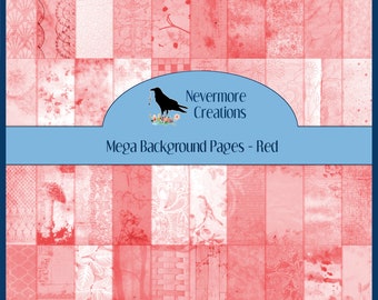 Mega Collection DIGITAL Background Pages - Red