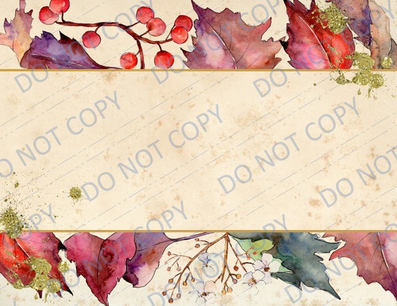Fall Digital Paper Pages Scrapbook Paper Pack of 12 Printable, Shabby Chic,  Autumn, 8.5 X 11, Leaves Flowers Plaid Background Junk Journal 