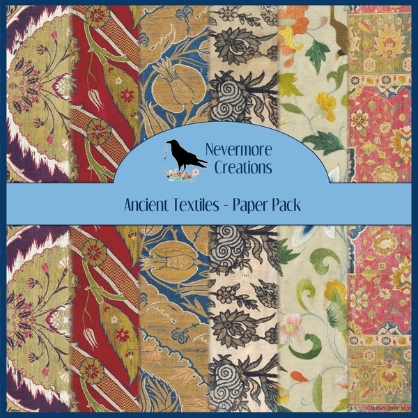 Ancient Textiles DIGITAL Paper Pack