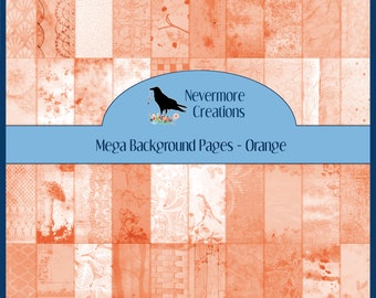 Mega Collection DIGITAL Background Pages - Orange