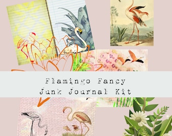 Flamingo Fancy PHYSlCAL PRINTS Junk Journal Kit