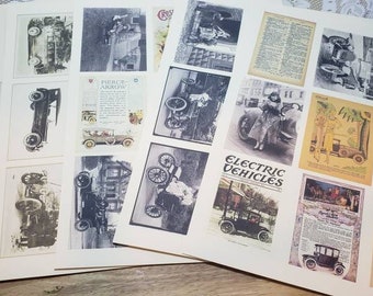 The Open Road: A Vintage Automobile Themed Ephemera Pack 45 images