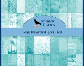 Mega Collection DIGITAL Background Pages - Teal