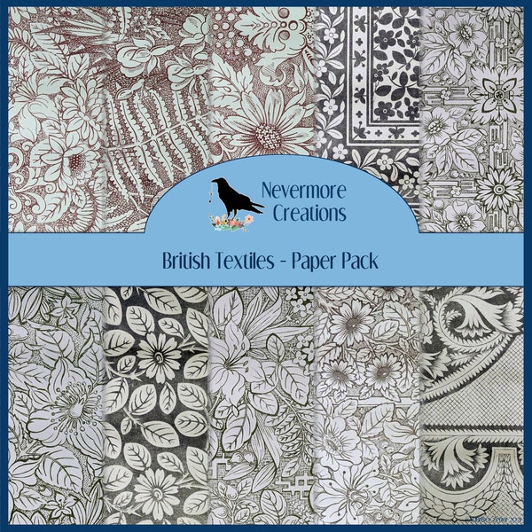 British Textiles DIGITAL Paper Pack