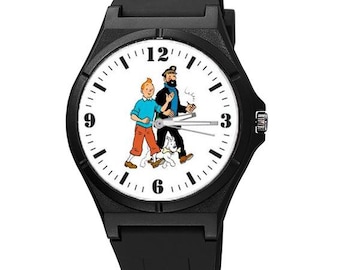 Montre Aventures de Tintin, vintage, collection, BD, cadeau personnalisé, cadeau photo, cadeau original, idée cadeau