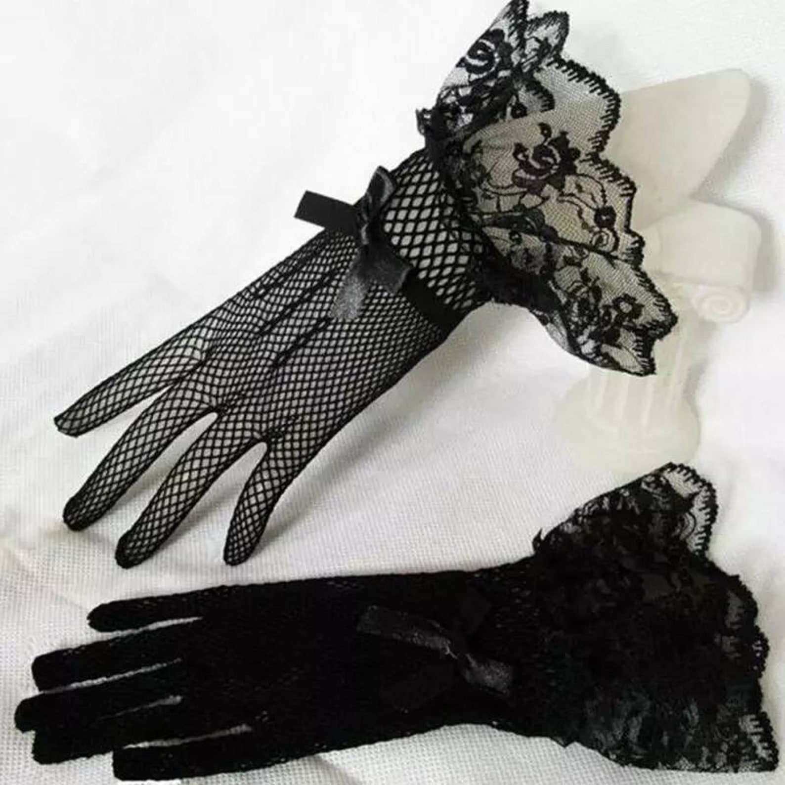 Woman's gothic mesh sexy lace gloves Etsy