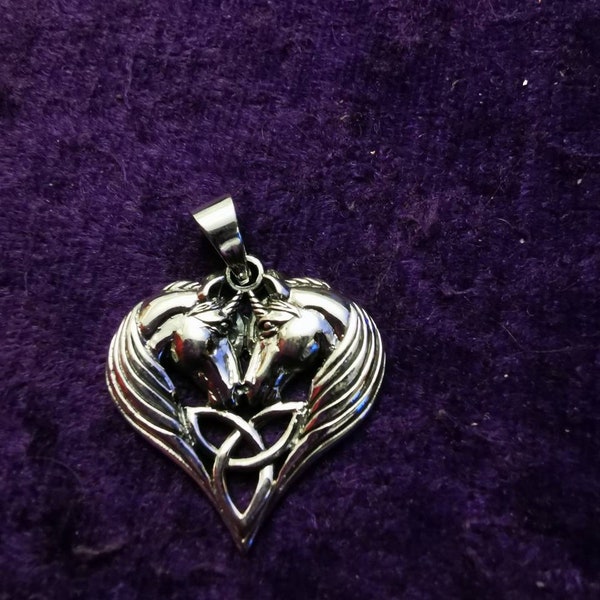 Sterling silver unicorn pendant necklace