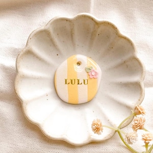 Yellow Stripe Pet ID Tag - amalfi, spring, dog tag