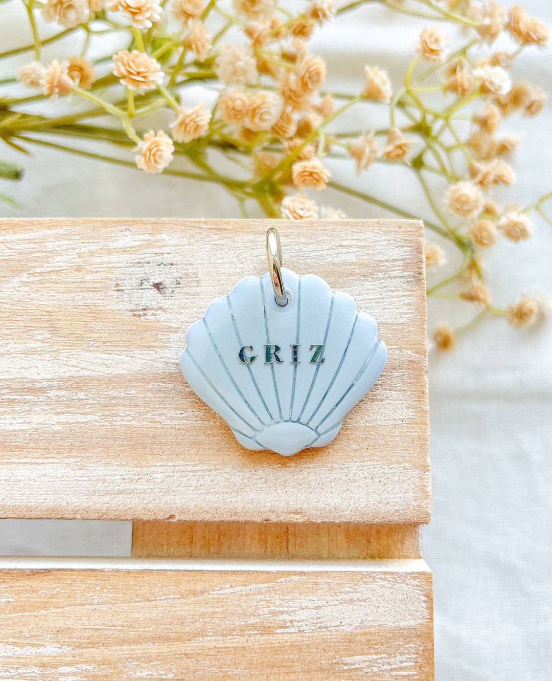 Blue Seashell Pet ID Tag - Ocean, Beachy, Summer - Etsy