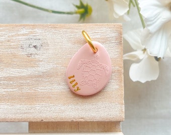 Pink Sea Turtle Pet ID Tag - ocean, beachy, summer
