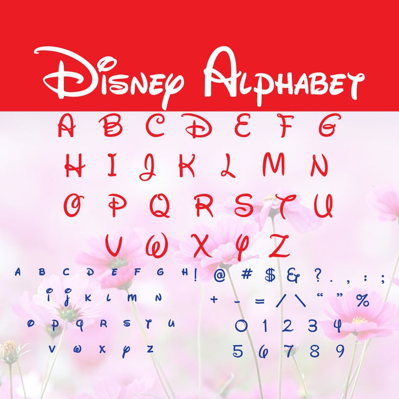 Download Disney Alphabet SVG DXF OTF Disney Font svg Walt Disney | Etsy