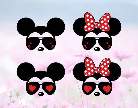 SVG File for Mickey and Minnie with Aviator Sunglasses