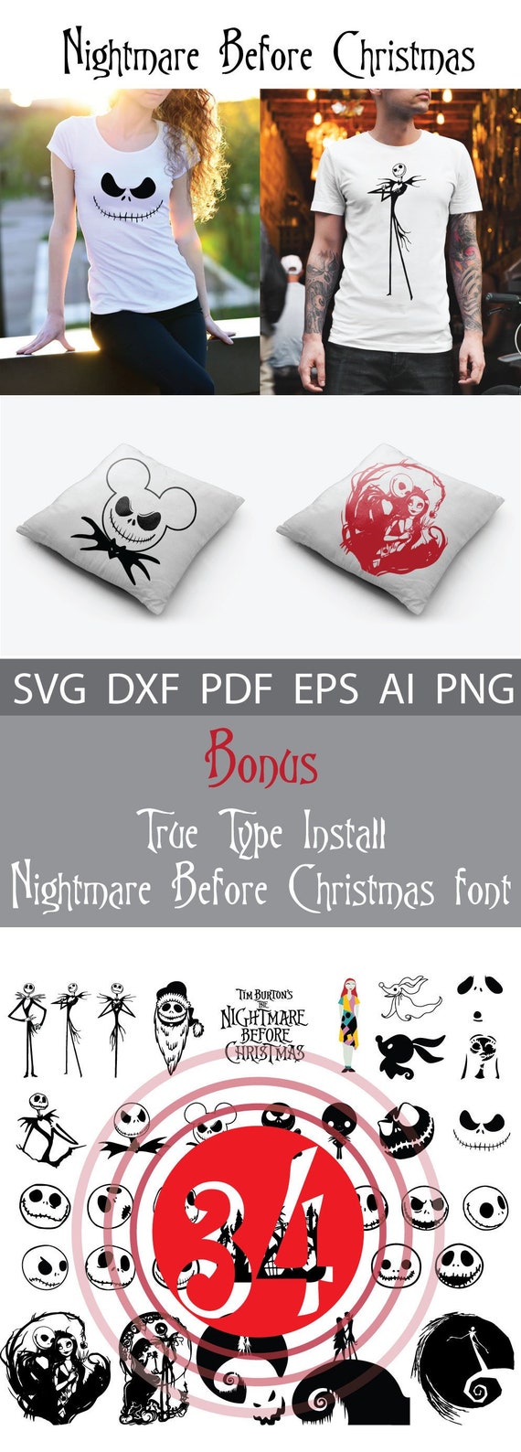 Download Free Nightmare Before Christmas Svg Jack Skellington Svg Jack And Etsy SVG DXF Cut File