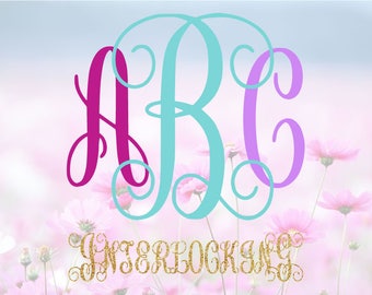 Interlocking Vine Monogram SVG, Alphabet Letters SVG, Monogram Font, SVG Cutting Fonts, Svg File, Svg files for silhouette
