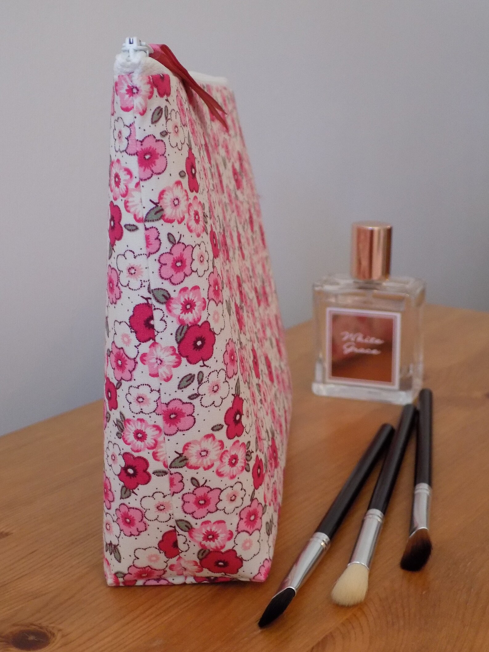 Pink Floral Toiletry Bag Women Wash Bag Women Large Make up Etsy UK