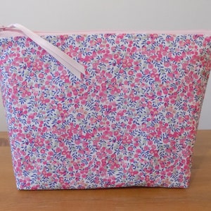 Blumendruck Kulturtasche Damen, große Schminktasche, Kosmetiktasche, Kulturbeutel Damen, große Mäppchen, Baumwolle Rasenstoff, Damen Geschenk