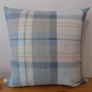 Tartan Kuddfodral Storbritannien, Rutig Kudde, Dekorativ Prydnadskudde, Blått Örngott, Bomullslinne, 16", Dragkedja
