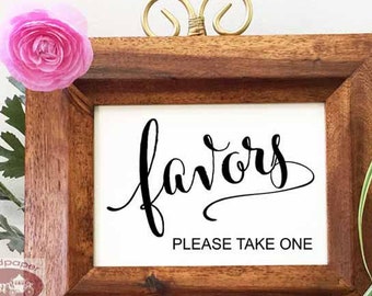 Favors Sign, Bridal Shower Sign, Wedding Favors Sign, Wedding Favors Decor, Favours Sign Please Take One, Succulent Favor Sign. Favors