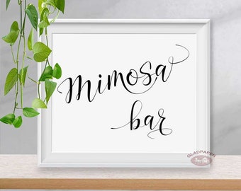 Mimosa Bar Sign, Wedding Bar Sign, Bridal shower Bar Sign, Mimosa Bar, Mimosa Sign, AX-038