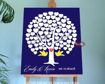 Wedding Guest Book, Wedding Tree Guest Book, Love Heart Guestbook, Wedding Guestbook Alternative, Personalized Guest Book, Guestbook Canvas