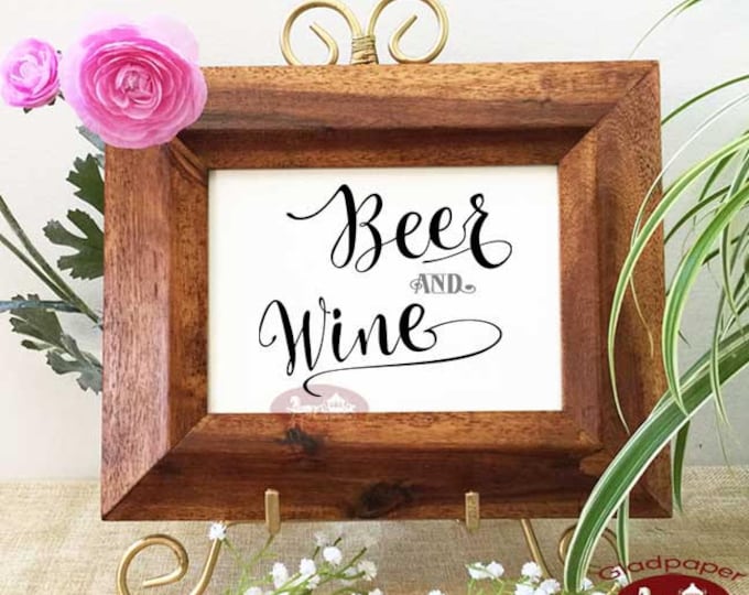 Beer and Wine Sign, Alcohol Sign, Wedding Bar Sign, Wedding Signs, Bar Sign Wedding, Wedding Signage