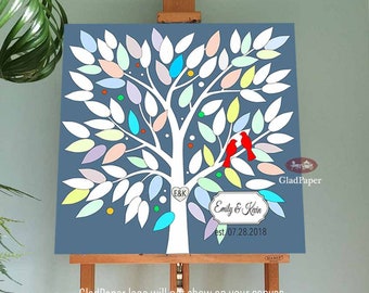 Wedding Guest Book Alternative, Wedding Tree Guest Book, Guestbook, Wedding Guestbook Alternative, Personalized Guestbook, Love Birds Canvas