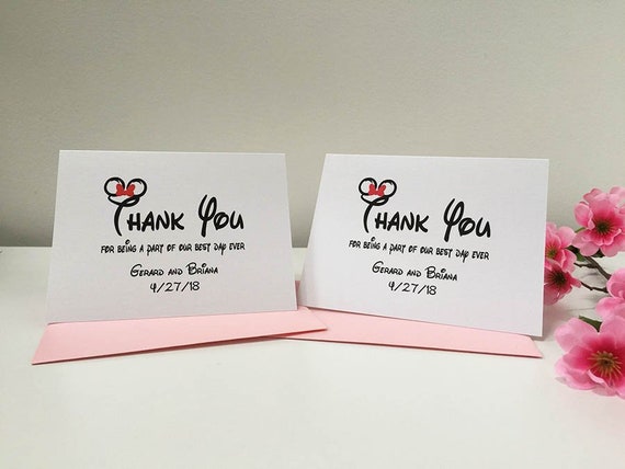 Personalize Thank You Card Wedding Disney Thank You For Being Etsy